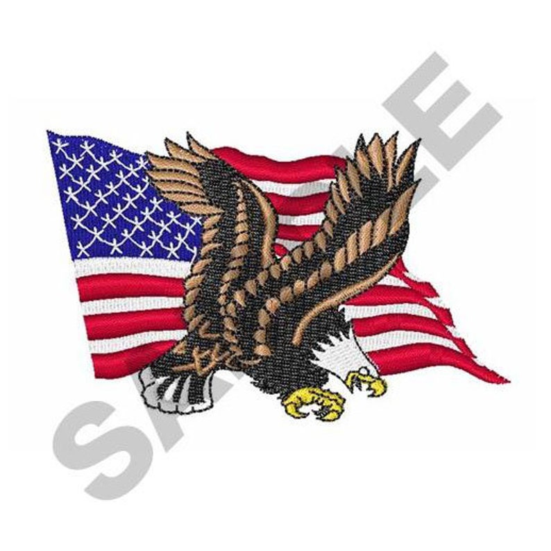 American Flag And Eagle Embroidery American Flag And Eagle Embroidery