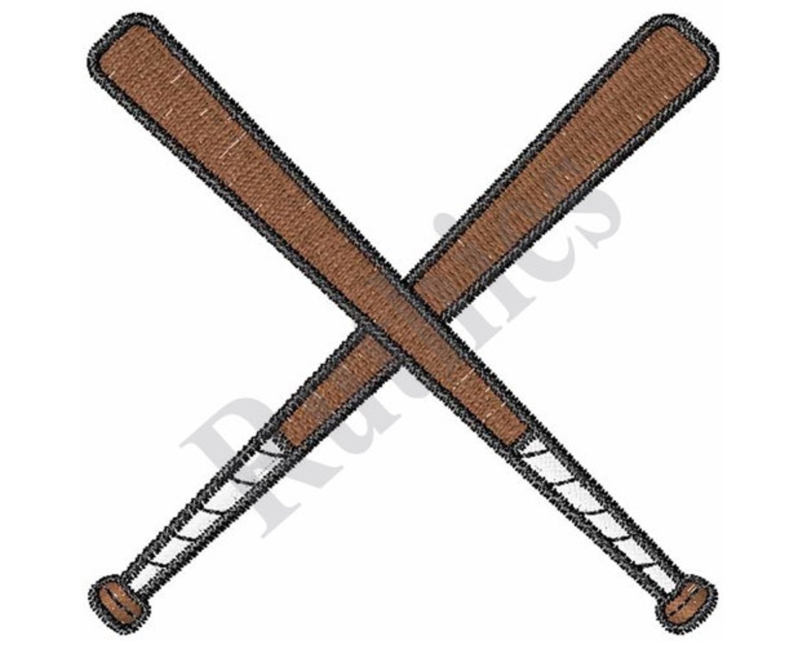 Crossed Baseball Bats Machine Embroidery Design Etsy