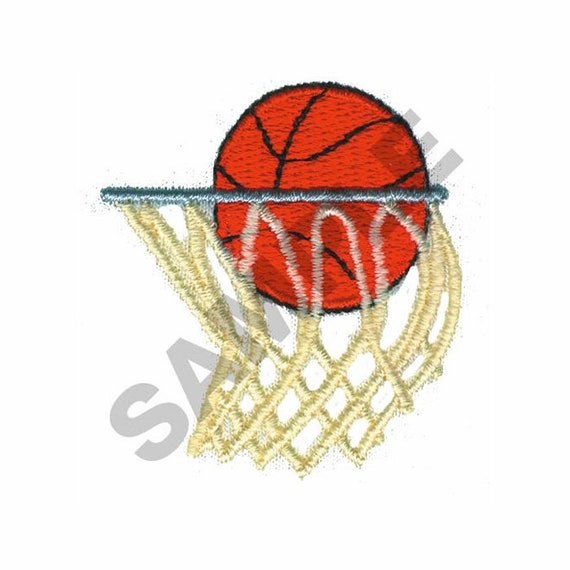 Basketball and Hoop Embroidery Design Machine Embroidery Etsy