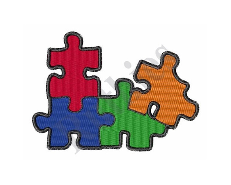 Puzzle Pieces Machine Embroidery Design Etsy
