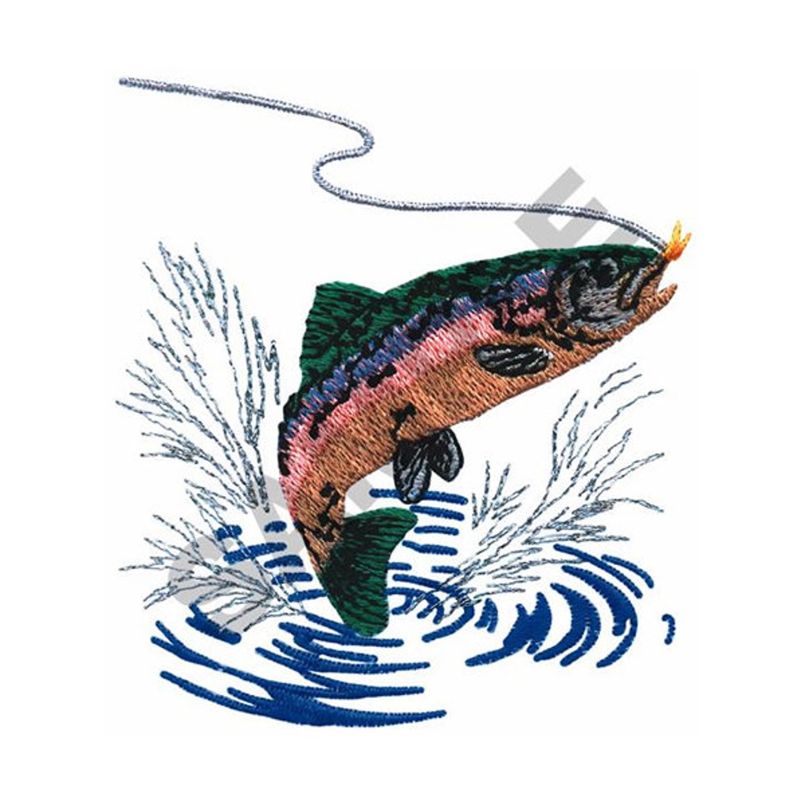 Trout Embroidery Design Machine Embroidery Etsy