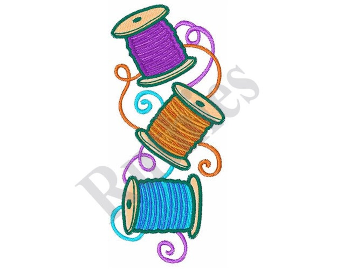 Spools of Thread Machine Embroidery Design Etsy
