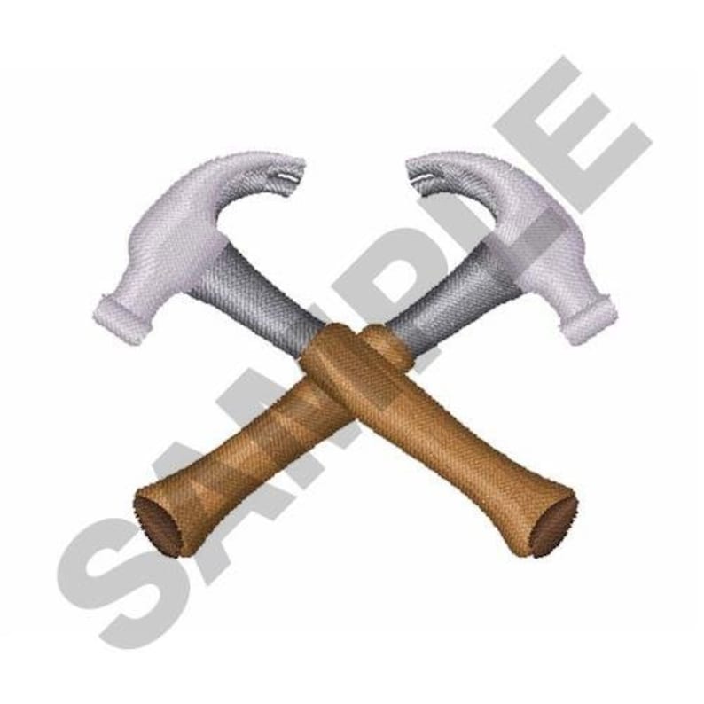 Crossed hammers embroidery design machine embroidery  etsy