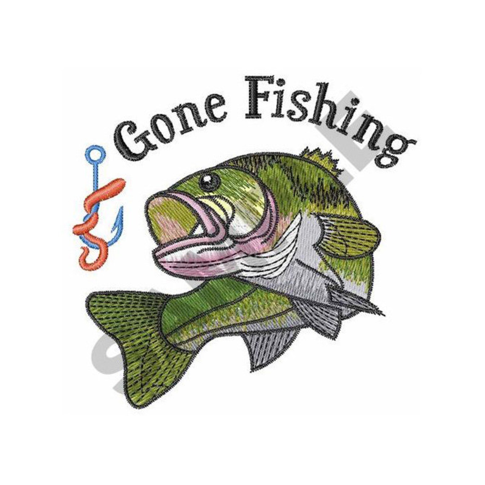 Gone Fishing Embroidery Design Machine Embroidery Etsy