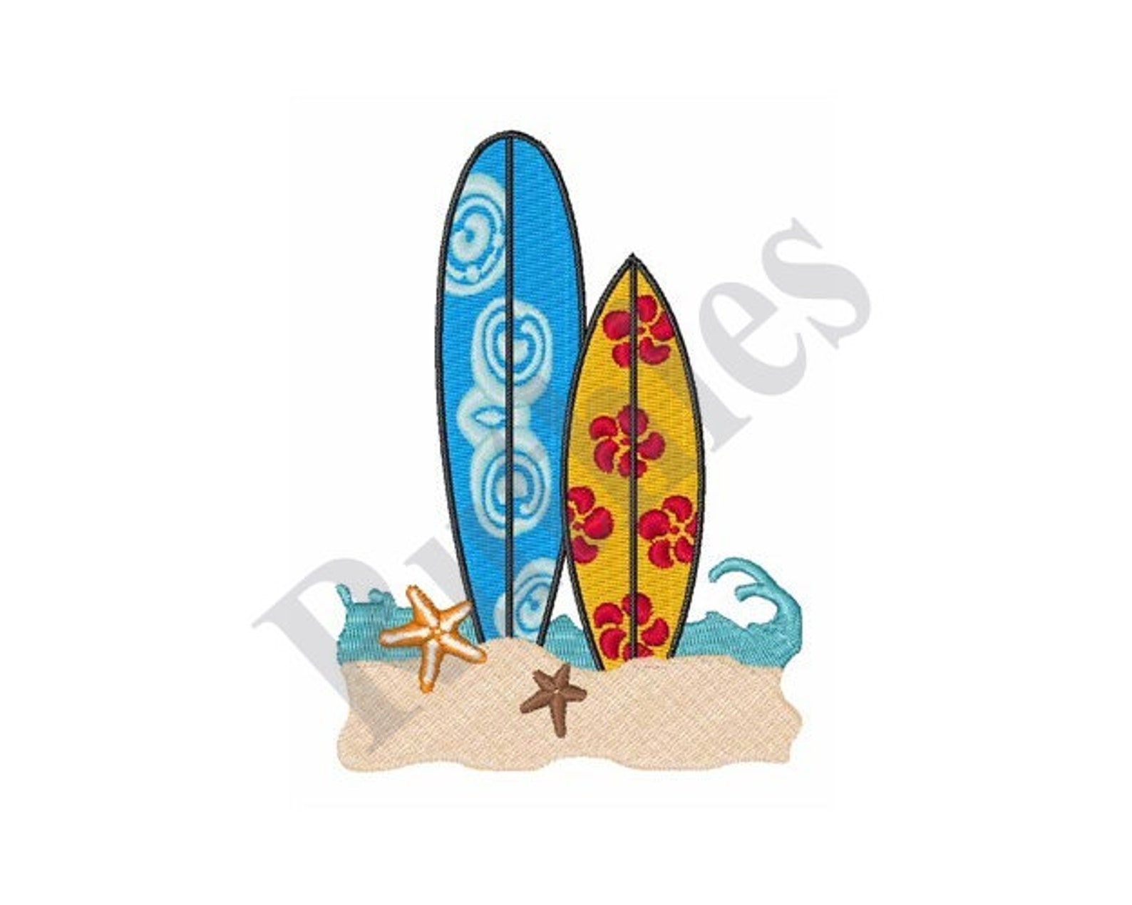 Surfboards Machine Embroidery Design Etsy