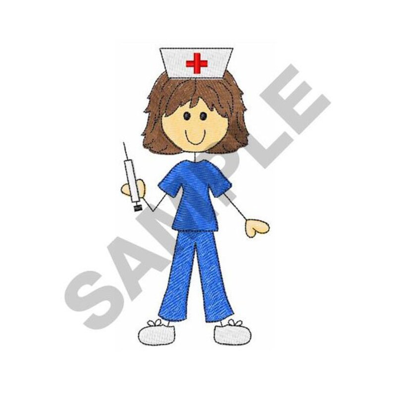 Stick Nurse Embroidery Design Machine Embroidery Etsy