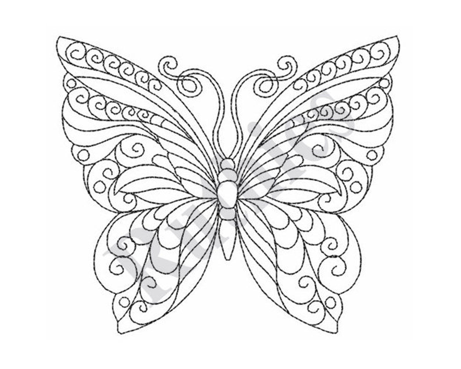 Butterfly Outline Machine Embroidery Design Etsy