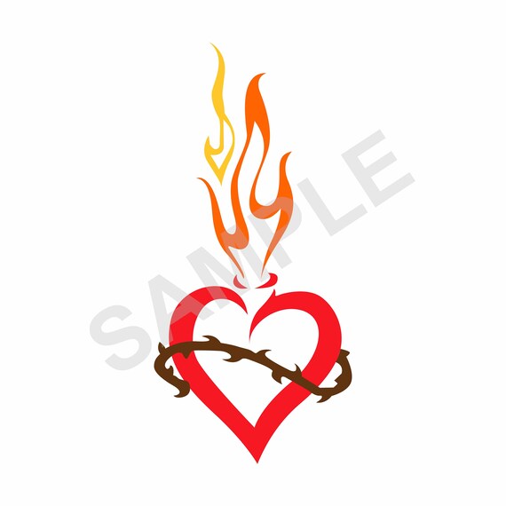 Sacred Heart Svg Dxf Graphic Art Cut File Etsy