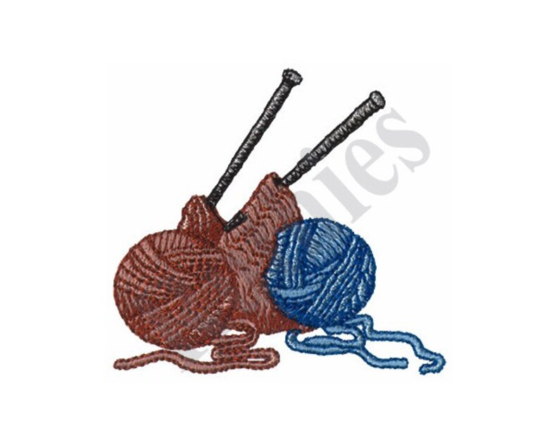 Yarn And Crochet Needles Machine Embroidery Design Etsy