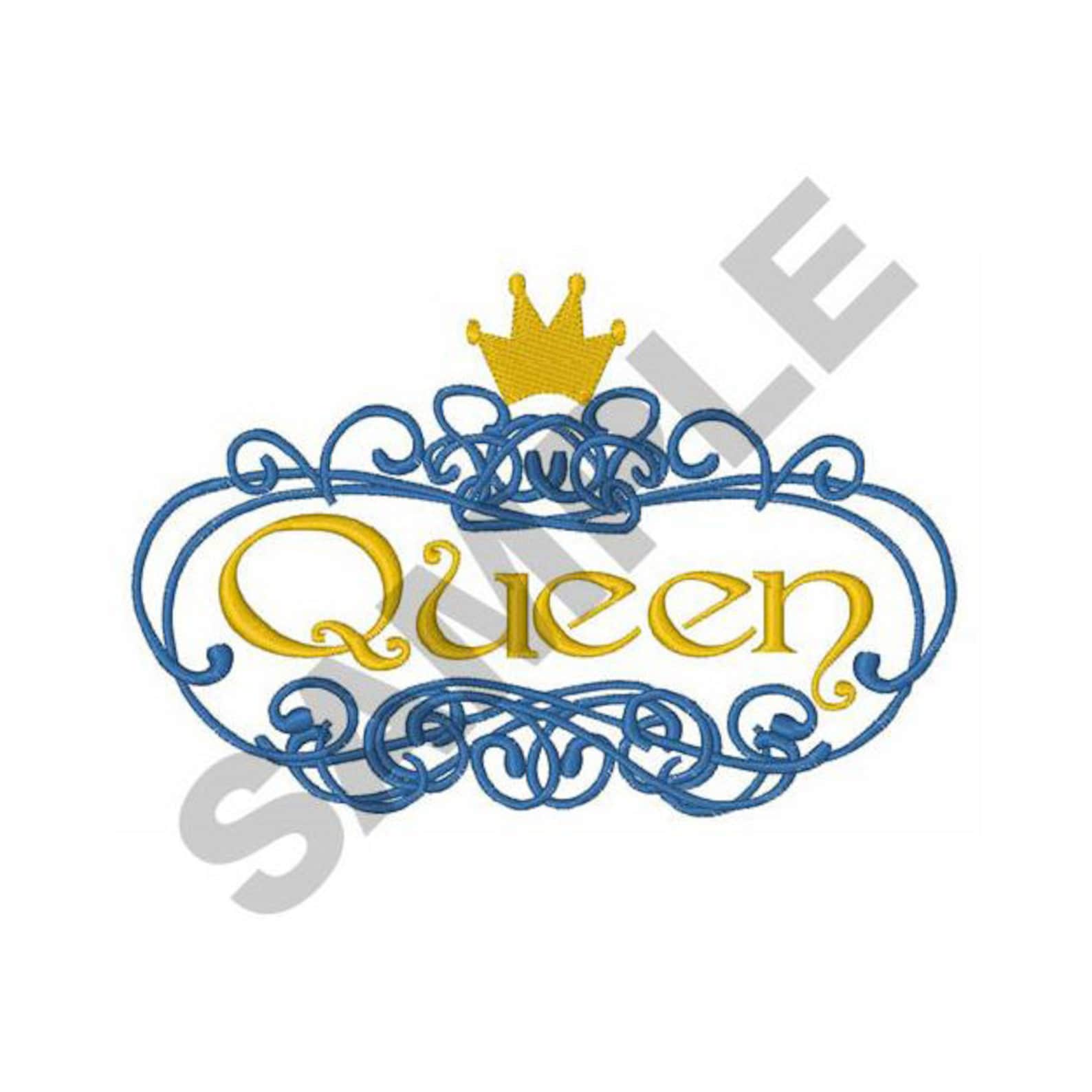 Queen Crown Embroidery Design Machine Embroidery Etsy