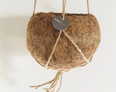 Kokodama coconut fibre hanging planter pot natural biodegradable non plastic 12 and 15cm available handmade