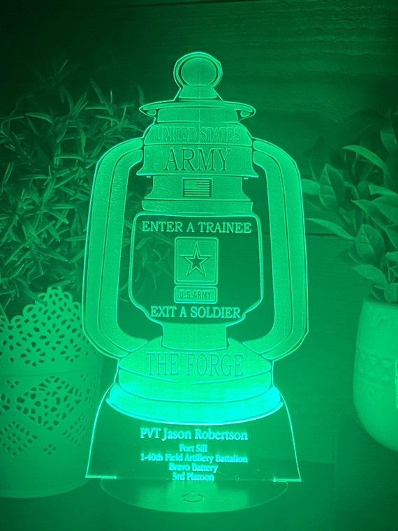 ARMY Forge Lantern Style LED Acrylic Personalized Light - Etsy Israel
