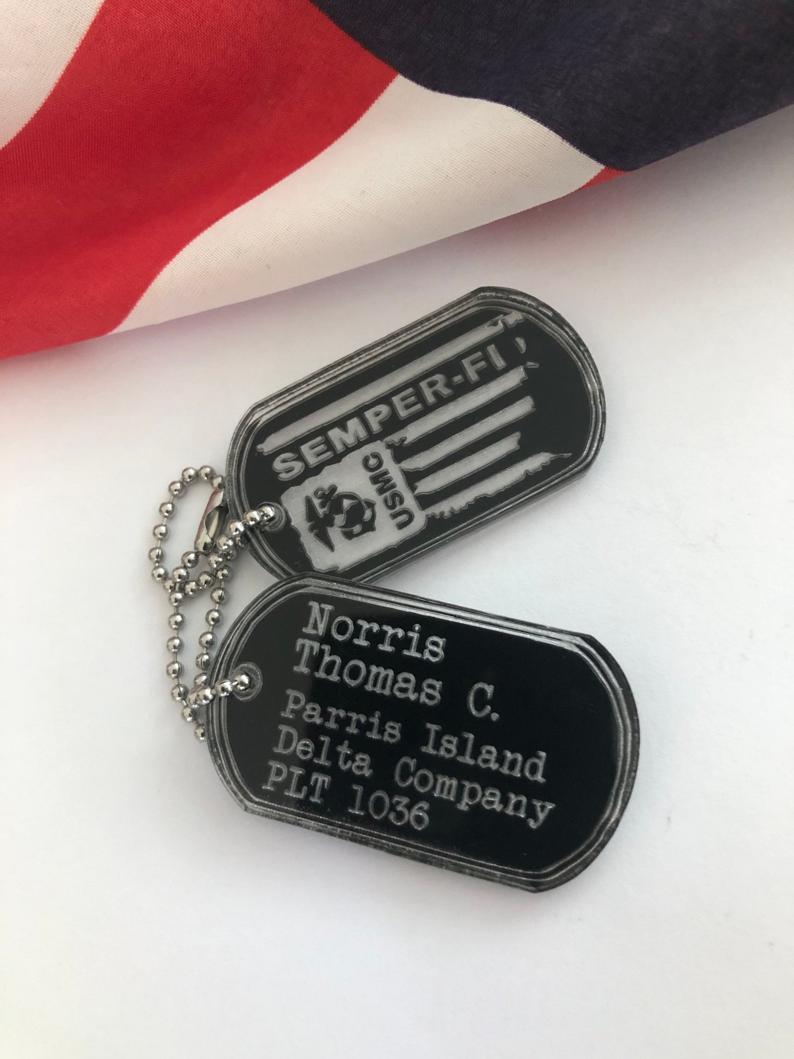 USMC Marine Acrylic Personalized Dog Tags Etsy