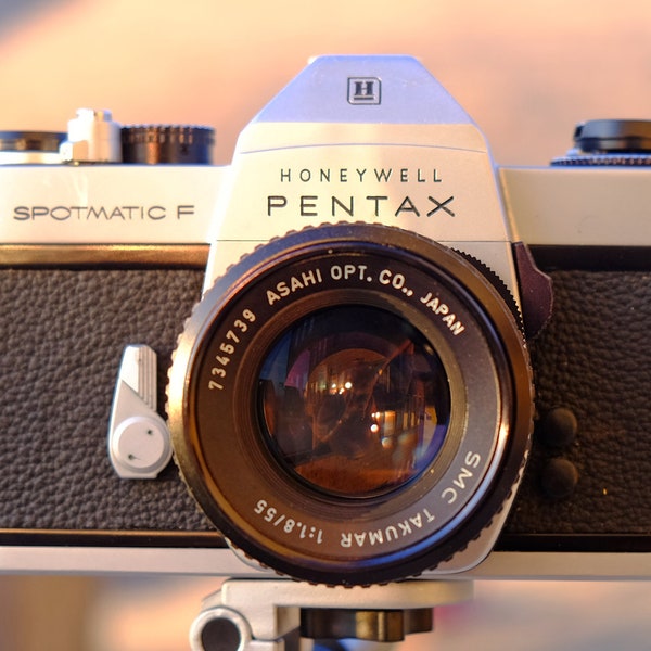 Pentax Spotmatic F 35mm film camera with lens.  New light seals and recent CLA.