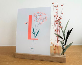 Flowerboard Michi with Nut - Dried Flowers Wooden Stand, Card Holder