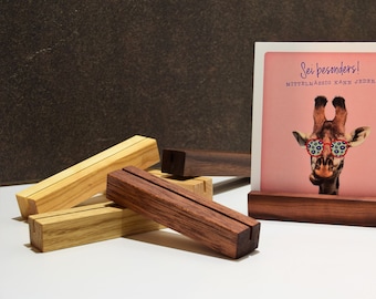 Picture holder Alexander 6 cm / 12 cm, card holder, postcard holder - variation of wood type / length