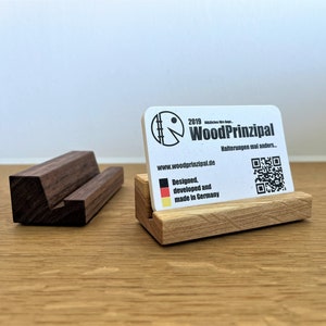 Business card holder Waldi - card holder, holder, picture - variation of wood type