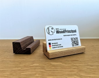 Business card holder Waldi - card holder, holder, picture - variation of wood type