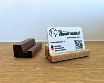 Business card holder Waldi - card holder, holder, picture - variation of wood type