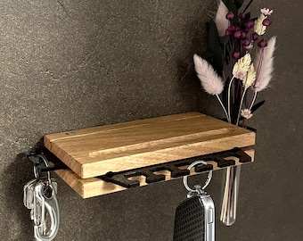 Key board Stella - wooden strip oak keys with flowers and acrylic glass as an option