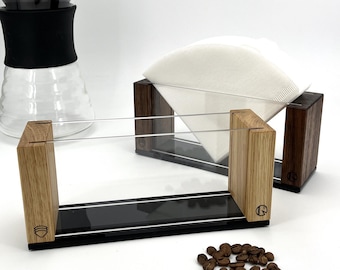 Coffee filter holder Puro for filters in oak / walnut with acrylic glass