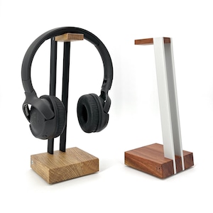 Headphone holder - Mic, headphone headphone stand wood with aluminum black gold silver red