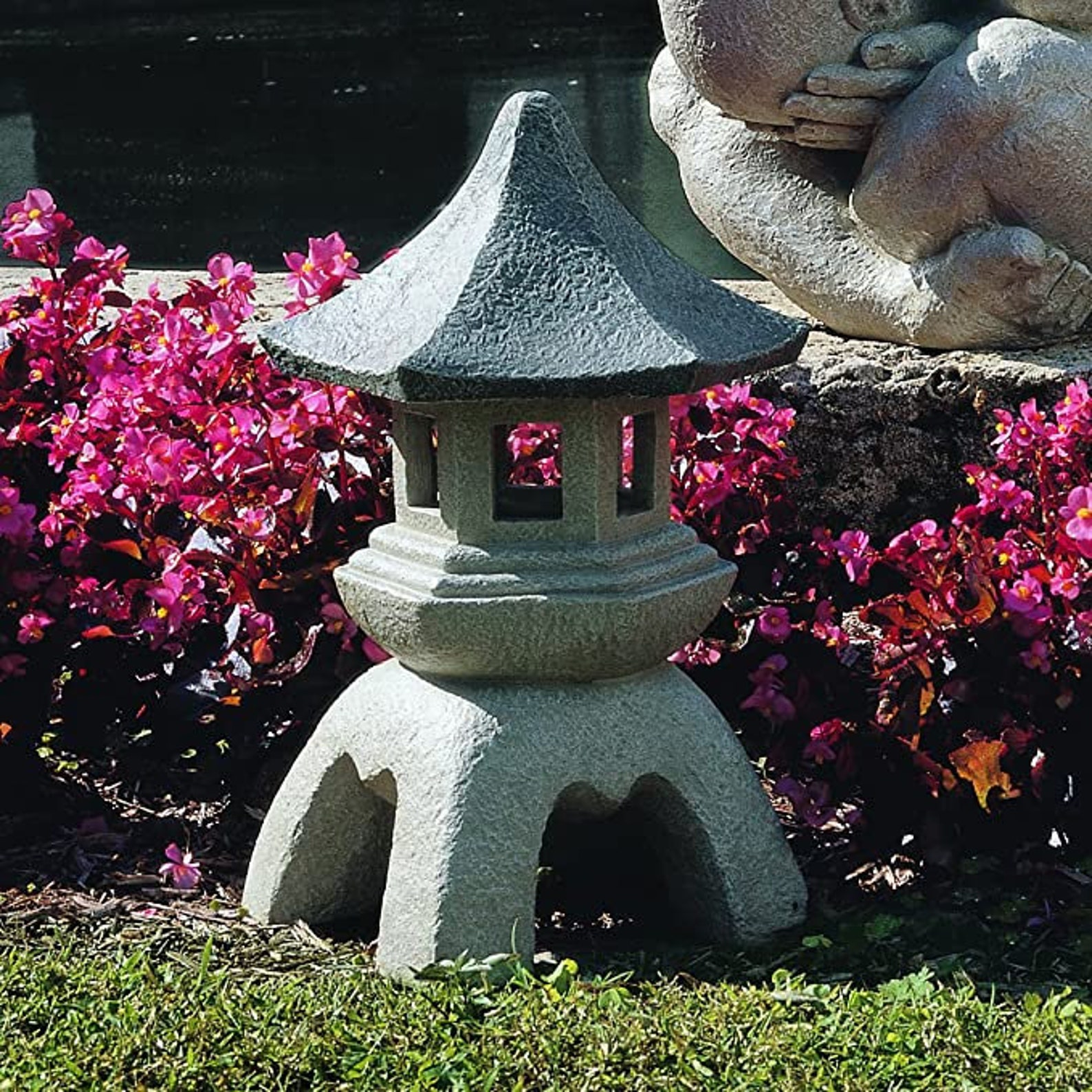 Asian Decor Pagoda Lantern Outdoor Statue Large 17 Inch Etsy