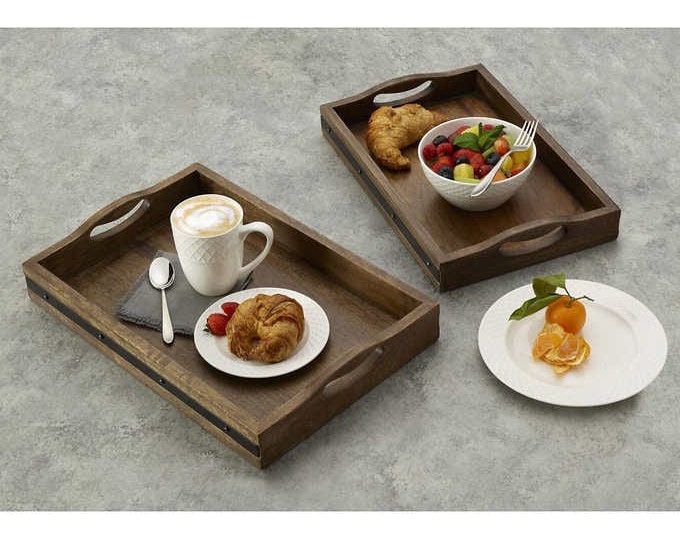 Mikasa Set of 2 Vintage Mango Wood Trays Nesting Trays Food Server - Etsy
