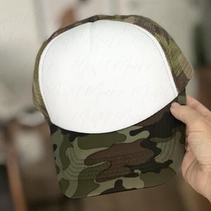 Camo Trucker Hat Mockup, Camouflage Mesh Otto Foam Trucker Cap, Camouflage Hat Mockup, Hat Bar, Digital Hat mockup