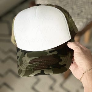 Camo Trucker Hat Mockup, Camouflage Mesh Otto Foam Trucker Cap, Camouflage Hat Mockup, Hat Bar, Digital Hat mockup