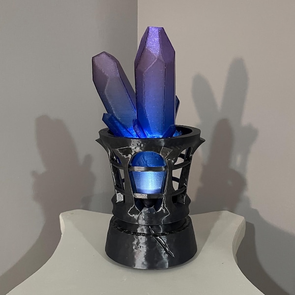 Lámpara de piedra preciosa mágica brillante para decoración de juegos, fantasía, brillo, gema preciosa, luz nocturna LED de cristal
