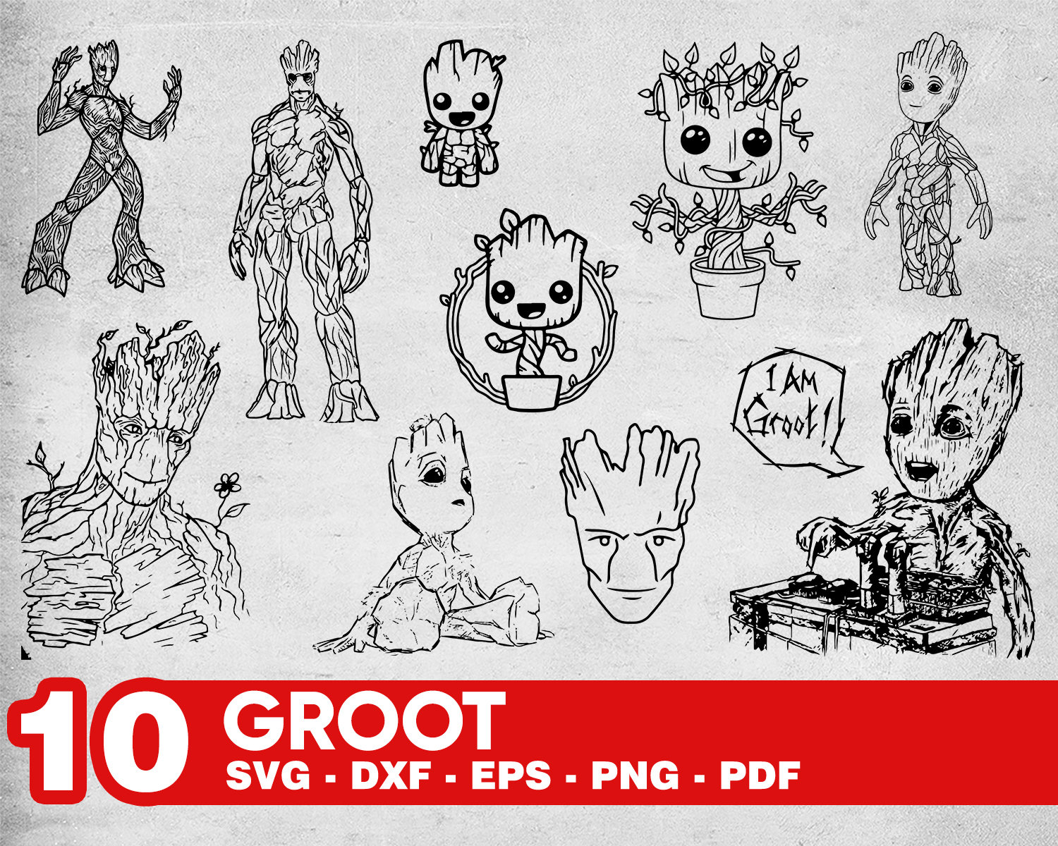 Download GROOT SVG baby groot svg guardians galaxy svg i am groot | Etsy