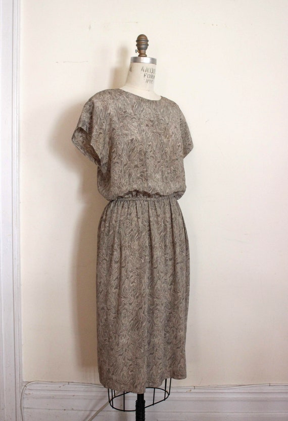 Vintage 1980s Leslie Fay II Marbleized Dress - image 5