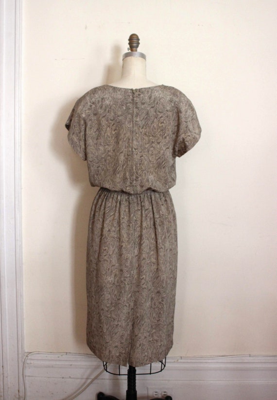 Vintage 1980s Leslie Fay II Marbleized Dress - image 8