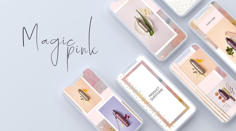 instagram story template magic pink stories templates social media pack instagram bundle business frame template photoshop edit writing a social story template