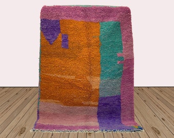 Moroccan Berber Wool Rug, Colorful Abstract Art for Your Floor !