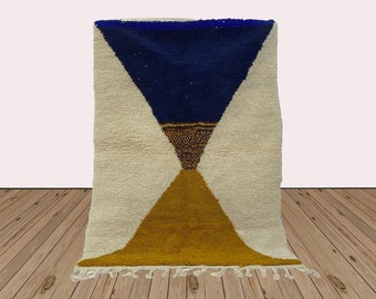 Abstract Handwoven Rug from Morocco, Berber Wool Area Rug !