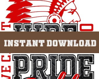 Redskins Mascot 2 PNGs: Indianer, Wrestling, Pride Football Spirit (Digitaler Download)