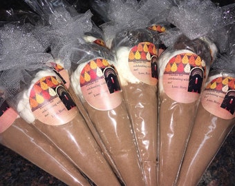 Hot Chocolate Cone Favors with Custom Labels - Set of 100