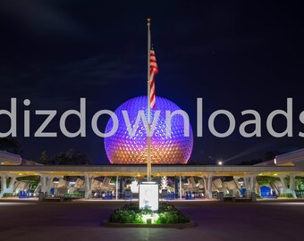 Bandera en la entrada de Epcot - Descarga instantánea