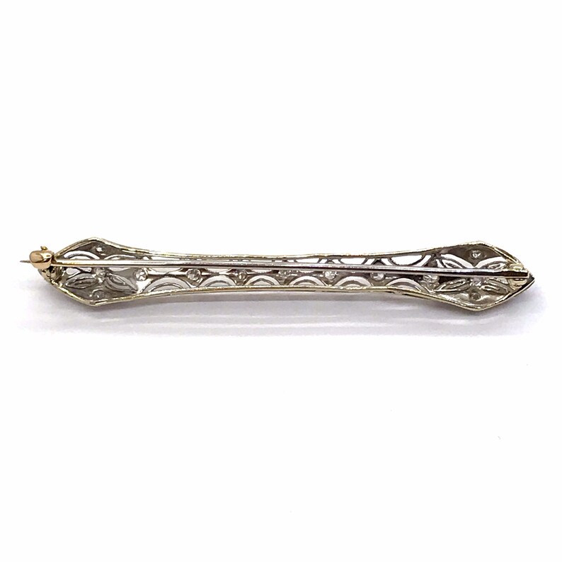 14k Victorian Diamond Bar Pin Brooch Vintage Antique Jewelry Etsy