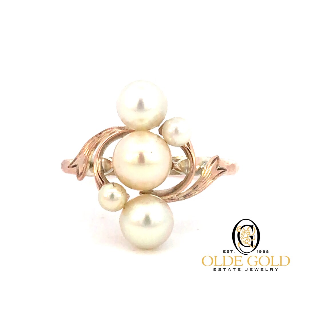 Retro Pearl Gold Ring main image 1
