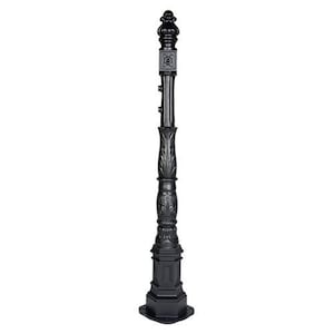 GSiMailboxes Cast Aluminum Post for Mailbox (Style #4) - Mailbox Post Black for Outdoor Use - Post Only, No Components Included