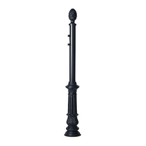 GSiMailboxes Cast Aluminum Post for Mailbox (Style #7) - Mailbox Post Black for Outdoor Use - Post Only, No Components Included