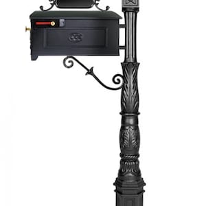 GSi 411K Mailbox and Post System |  Aluminum Mailbox with Address Plate, Scroll and Mounting Hardware