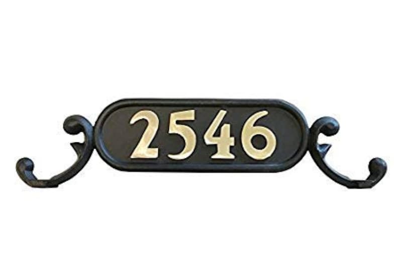Mailbox Address Number Plate 1 With Brass Numbers Etsy