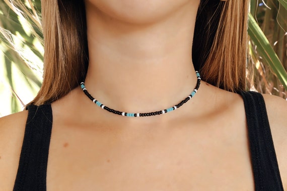 Waterproof Beaded Choker Necklace Waveboxx - Etsy