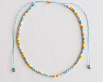 Island Escape| VSCO Waterproof Beaded Choker Necklace, Surf Jewelry