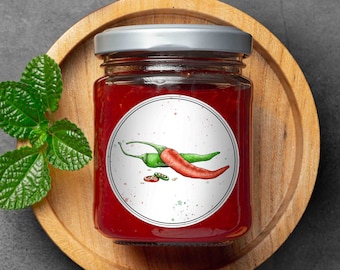 20 stickers featuring chili, jalapeno, pepperoni, fruit, vegetables, herbs, and spices; labels and stickers; a gift for him and her; spring, Easter