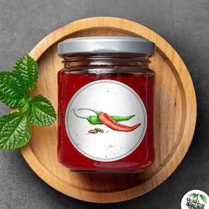 20 stickers piment, jalapeno, poivre, fruits légumes herbes, étiquette épices, autocollant, cadeau pour elle et lui, printemps, Pâques